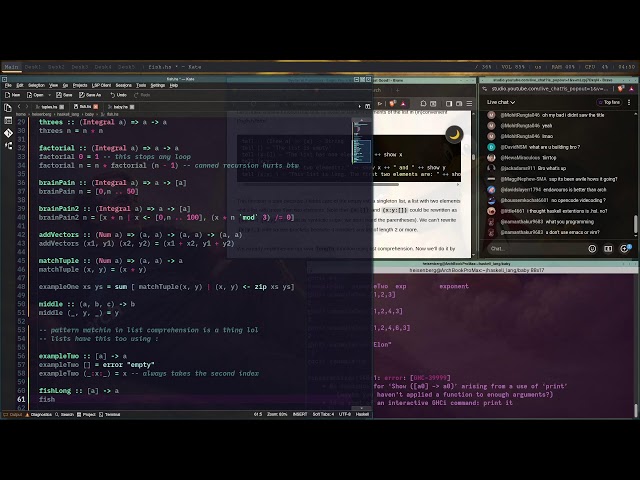 Live programming 💾 💻 (I use Arch btw) #linux #computer