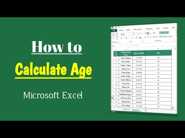 How to Calculate Age in Excel | Easy Excel Formula & Shortcut