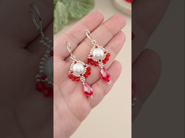 The Easiest Way to Make Gorgeous Teardrop Earrings at Home with Beads & Thread! #shorts #diy #bijoux