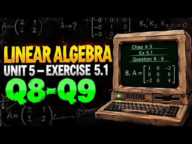 Linear Algebra Chapter 5 Exercise 5.1 | Q8-Q9 Solved | Step-by-Step Solution