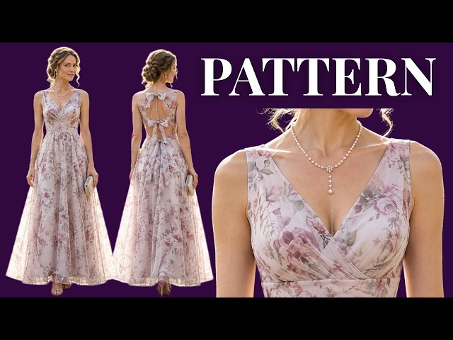  Secrets to Perfect V-Neck Wrap Maxi Dress Pattern Making |Sewing Tutorial #patternmaking #sewing 