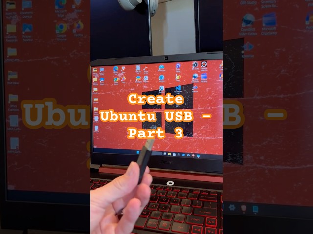 Create Ubuntu Bootable USB Drive - Part 3 (final). #linux #ubuntu  #tech #technology #laptop