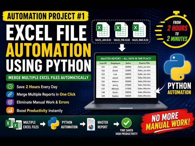 Python Excel Automation Project | Merge Multiple Excel Files Automatically | Save 2 Hours Every Day
