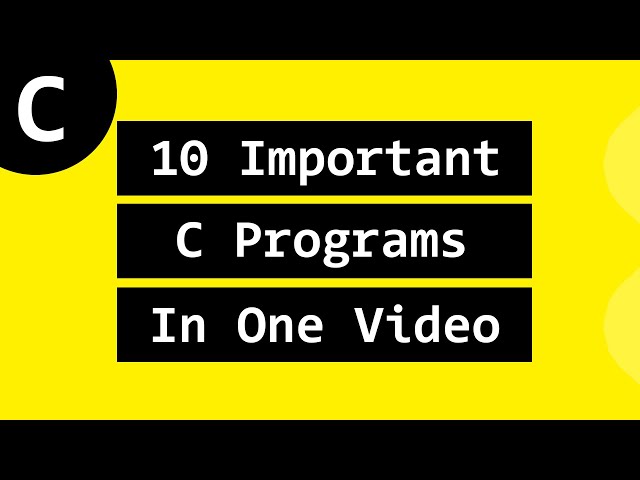 Most Asked Important Example Programs in C Language for Beginners