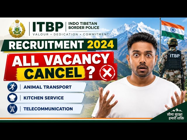 ITBP 2024 All Vacancy CANCEL? 😱 | Kitchen Service, HC Telecom, Animal Transport Written Exam Update