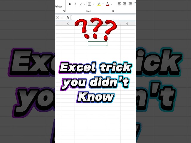 Excel Trick You Didn't Know #excel #xcelin #office