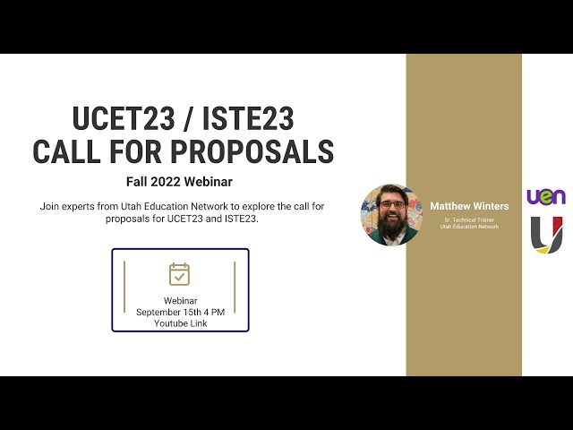 UCET23 / ISTE23 Proposal Webinar