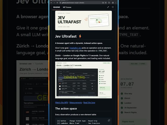 Jev Ultrafast: a browser agent that never generates a coordinate or a selector