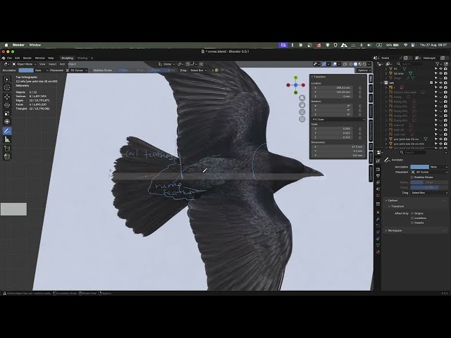 Blender Feather Alpha Brushes Tutorial (Real Geometry for 3D Printing)