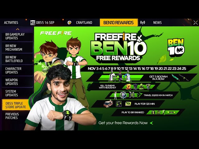 FF X BEN 10 FREE REWARDS 😱 Free Fire Max