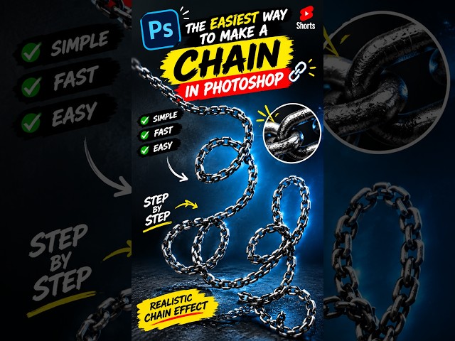 The Easiest Way to Make a Chain in Photoshop ⛓️
