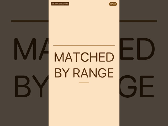 Matching a Salary to a Range, Not a Row | SQL Interview Questions