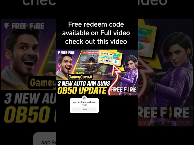 “OB50 New Guns 😳 Easy Aim ya Myth? (Free Fire Tips)”