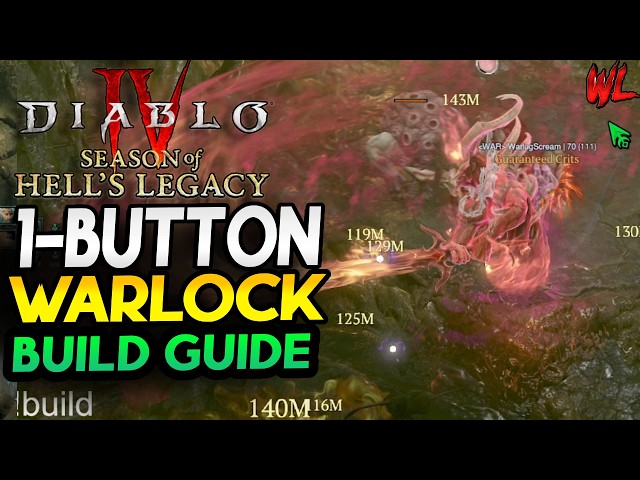 Diablo 4 One Button Warlock Hellfire Build Guide Season 15!