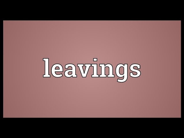 Leavings Meaning