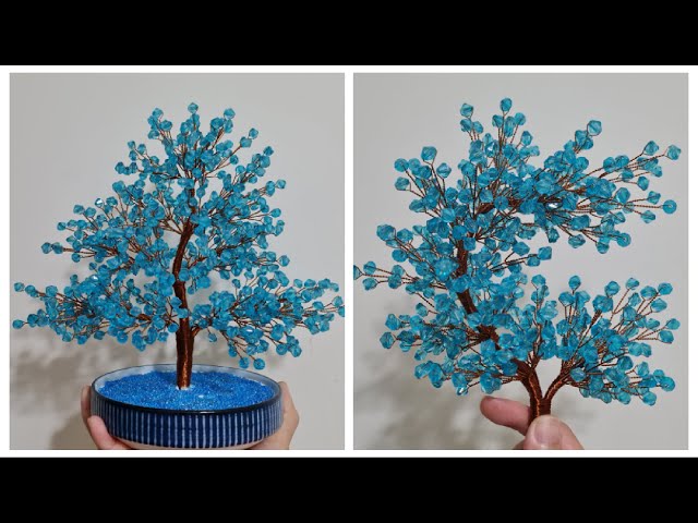 #tutorial 2in1 Blue Bonsai Wire Tree Beads #diy