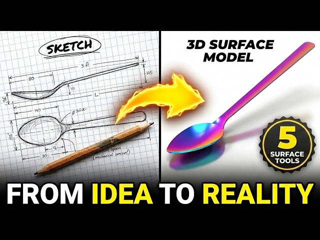 "5 Surface Tools, 1 Spoon" – Fusion 360 Surface Modeling Tutorial