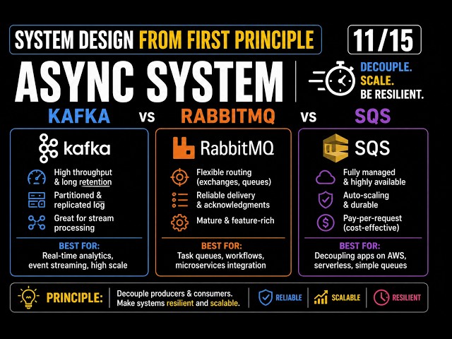 System design from First Principle[11/15] : Kafka vs RabbitMQ vs SQS — Async System