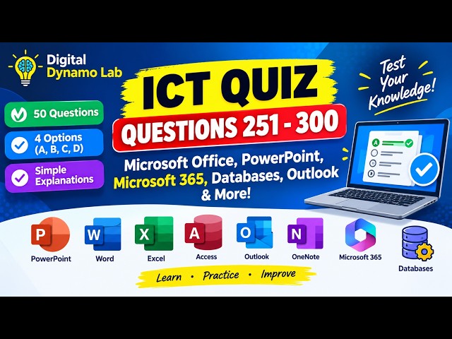 50 ICT Quiz Questions | Microsoft Office, PowerPoint, Microsoft 365 & Databases #ICTQuiz