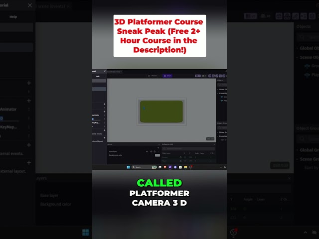 GDevelop 3D Platformer Camera: NO EVENTS! #shorts #tutorial #gamedev #gdevelop #gdevelop5