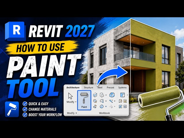 How to Use the Paint Tool in Revit 2027 | Apply & Change Materials Like a Pro