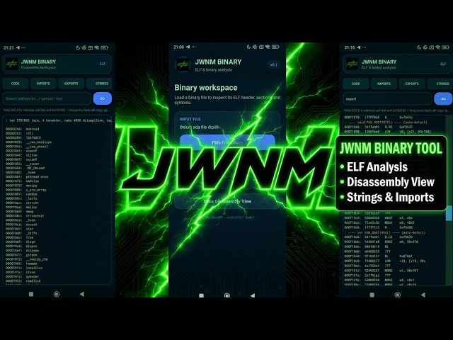 JWNM BINARY Tool - Aplikasi Reverse Engineering & ELF Analysis.