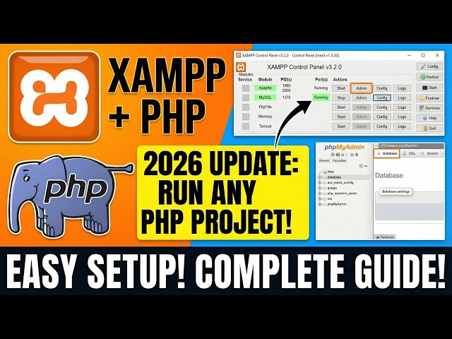 How to Run downloaded PHP Projects from Github [ 2026 Update ] XAMPP + phpMyAdmin | PHP in Localhost