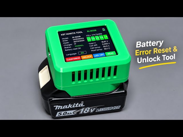 DIY Makita Battery Error Reset & Unlock Tool | ESP32-S3 Touchscreen