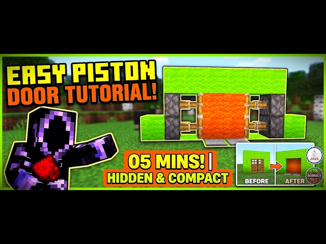 How to Build an EASY 2x2 Piston Door in Minecraft! (Tutorial)