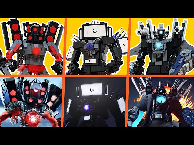 LEGO Skibidi Toilet Upgraded Titan Cameraman, Speakerman, and TV Man Building Animation
