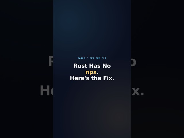 Rust Has No npx (Here's the Fix) #rustlang #shorts