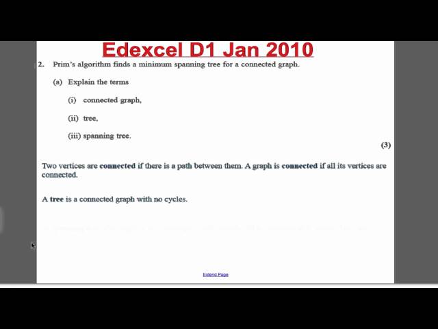 Graphs Intro (Exam Qs 6) Decision 1 EDEXCEL A-Level