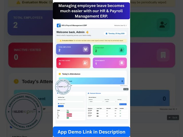 Managing employee leave becomes much easier with our HR & Payroll Management ERP.