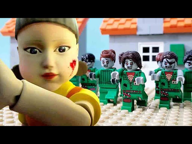 LEGO Squid Game In Zombie Stop Motion: Red Light Green Light 레고 오징어 게임 좀비 스톱모션 무궁화 꽃이 피었습니다
