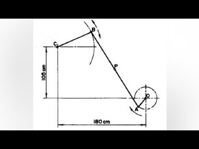 CRANK MECHANISM - LINK MECHANISM 8 in | Technical drawing | Engineering drawing
