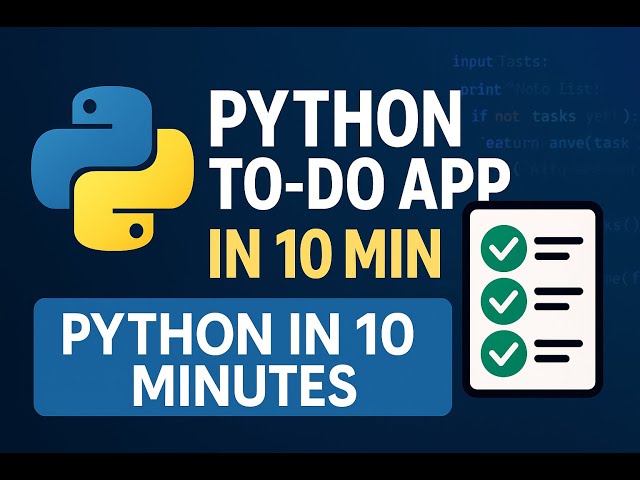 Build a To-Do List App in Python in 10 Minutes 🔥 | Python Project for Beginners | With Source Code