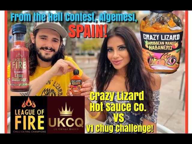 Episode 88: V1 CHUG CHALLENGE vs CRAZY LIZARD HOT SAUCE CO. OWNER! Filmed in Algemesi, SPAIN! BOOM!