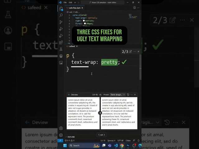The secret to perfect CSS headings #css #programming #shorts