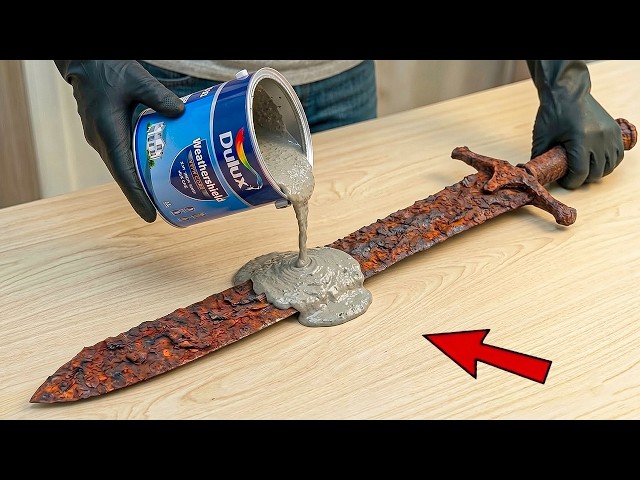 The Most Genius Restoration Methods! Pour Cement onto old rusty sword You'll be surprised the result
