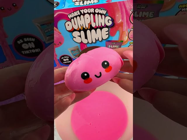 Cutting Open Viral Mystery Dumpling DIY Slime Kit Satisfying Video ASMR! 🩷✂️ #shorts #asmr