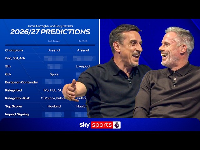 Jamie Carragher and Gary Neville's FULL Monday Night Football 2026/27 predictions! 🔮