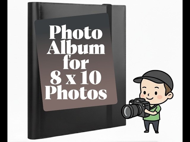 Photo Album for 8 x 10 pictures Holds 68 photos drawings artwork lightweight vertical pocket sheets