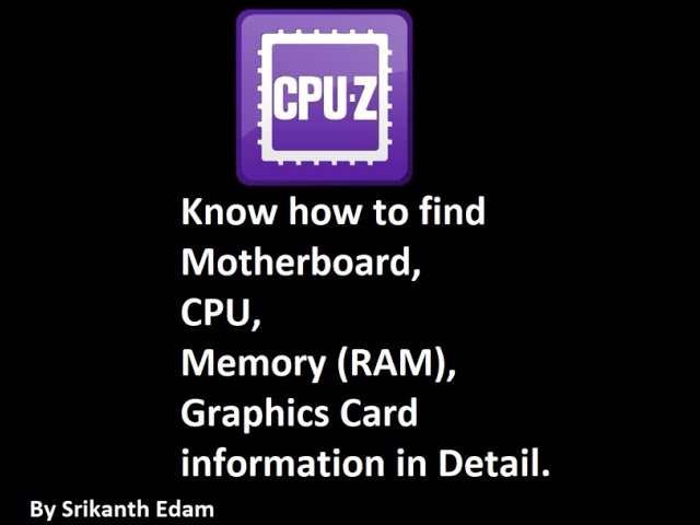 How to use Cpu-z tool in Windows and find hardware information |sedamtechie