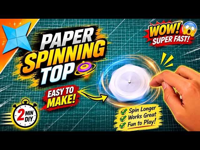 How to Make a Paper Spinning Top 🌀🤯 | Easy Origami Spinner #shortsfeed #shorts #trending 