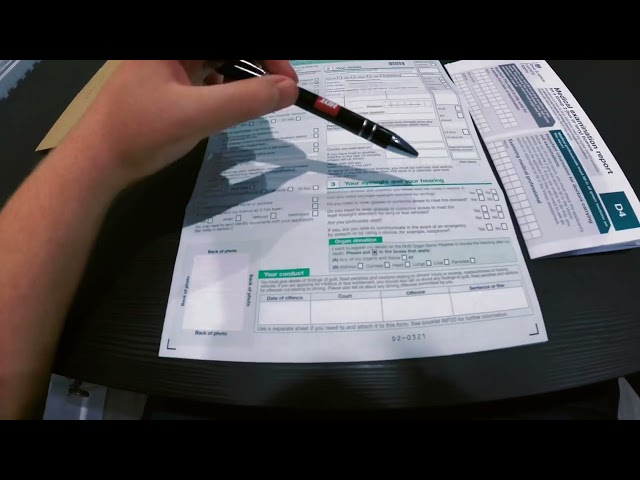 How to guide: Fill out D2 D4 and apply for provisional HGV/PCV (lorry/bus) licence + medical forms.