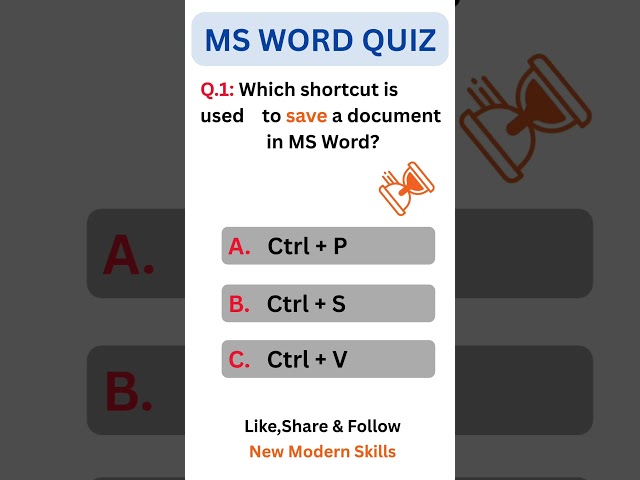 Can you Solve This MS Word Quiz #shorts #computerquiz