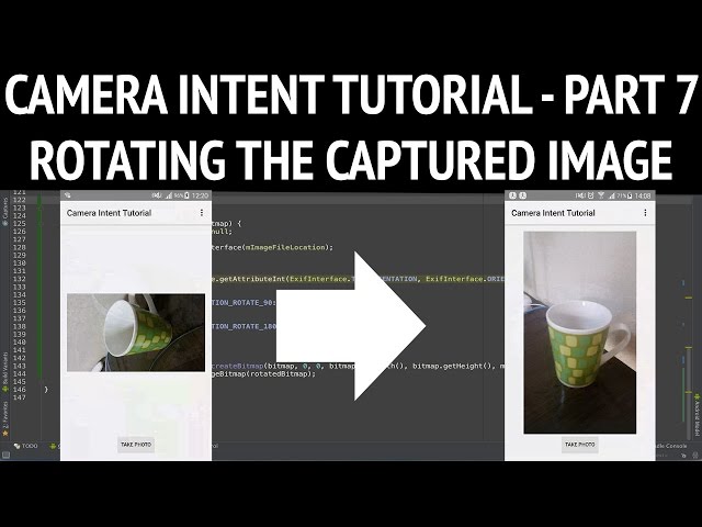 Android camera intent tutorial rotating image - Part 7