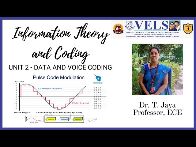 Information Theory & Coding - Unit 2: Data & Voice coding