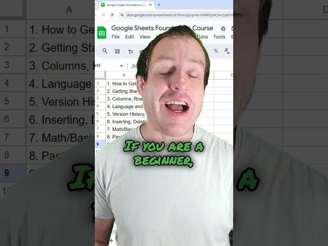 Free Beginner's Google Sheets Course