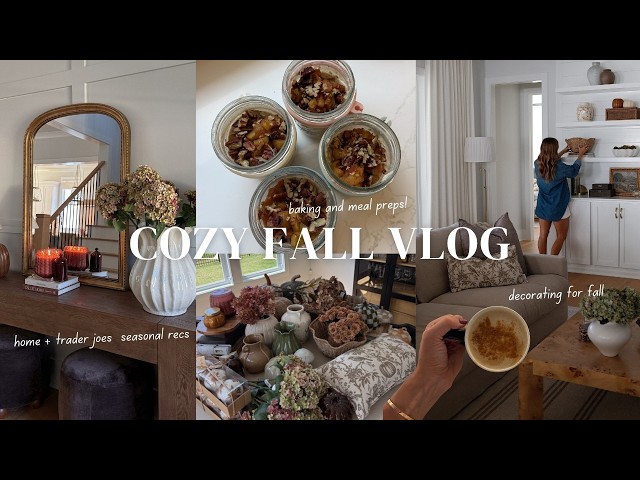 FALL DECORATING VLOG: grab some coffee and a fall treat, and decorate for fall with me!